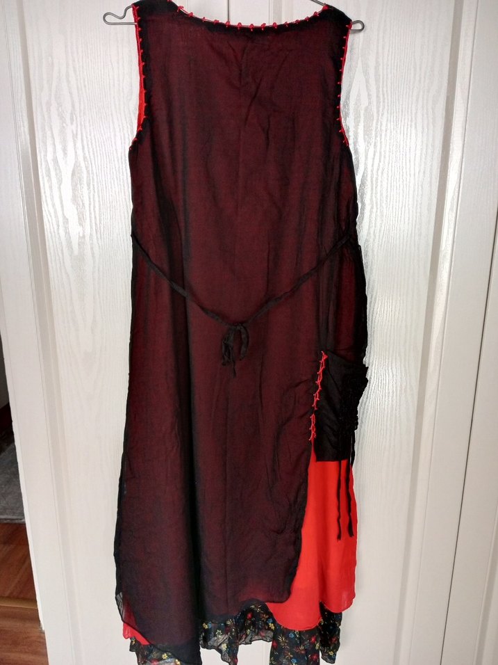 Kırmızı Salaş Bohem Elbise - Görsel 5