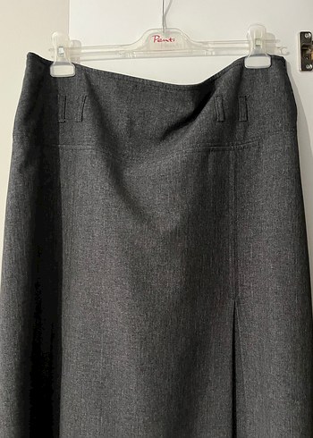 Kadın Gri Uzun Drapeli Etek - Görsel 3