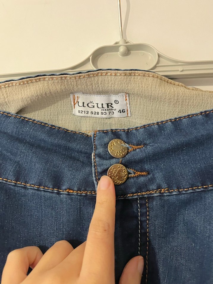 Kadın Lacivert Midi Kot Etek - Görsel 3