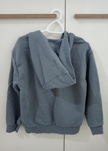 Gri Kapüşonlu Fermuarlı Erkek hırka - Görsel 4