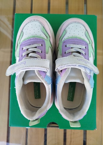 Renkli Bağcıklı ve Cırtcırtlı Kız Çocuk Spor Ayakkabı - Görsel 5