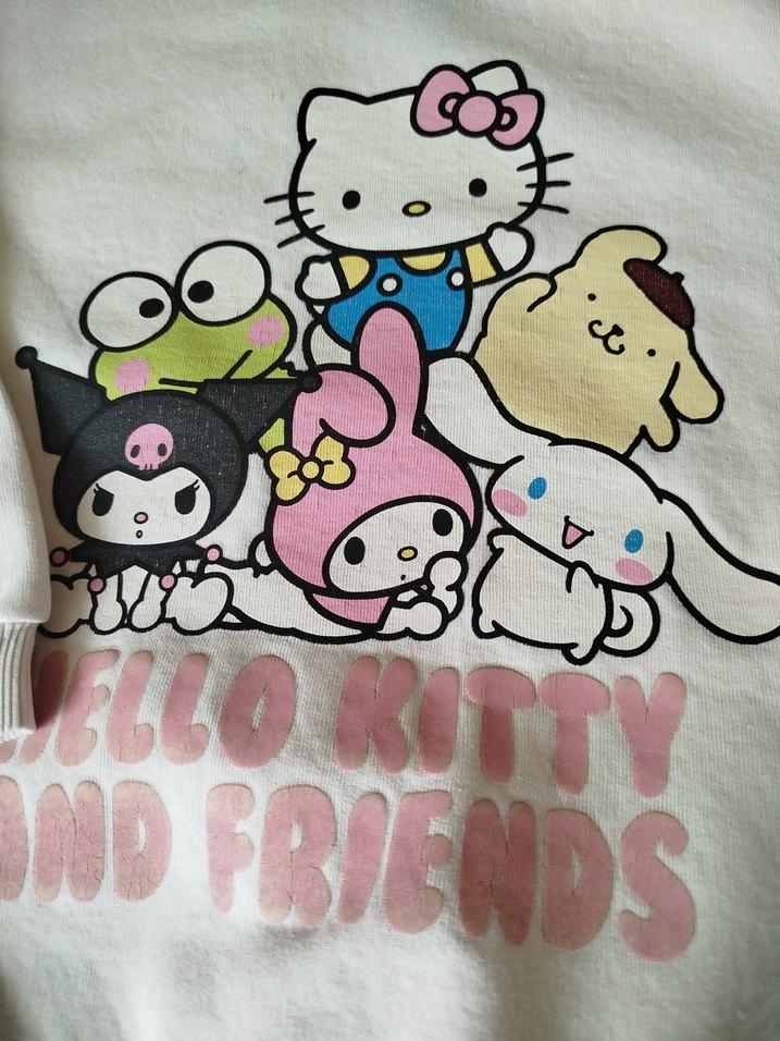 Kız Çocuk Beyaz Baskılı Sweatshirt - Görsel 4