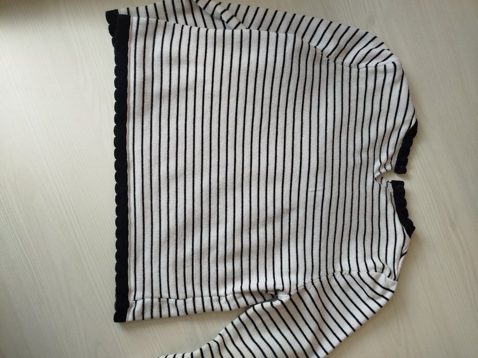 Fiyonklu Çizgili Uzun Kollu Kız Bluzu - Görsel 3