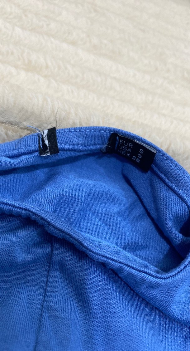 Mavi Pamuklu Uzun Kollu Tişört - Görsel 2