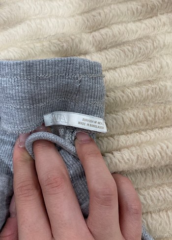 Gri Rahat Kesim Kadın Keten Eşofman - Görsel 2