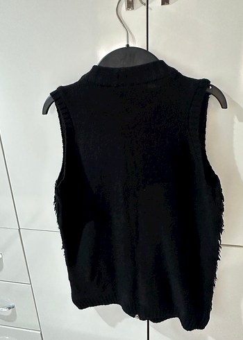 Siyah Kız Çocuk Örgü Yün Kazak - Görsel 4