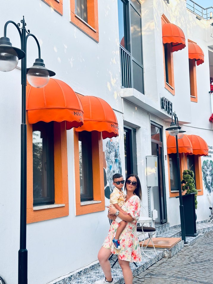 Bohem V Yakalı Kısa Çiçekli Elbise - Görsel 2