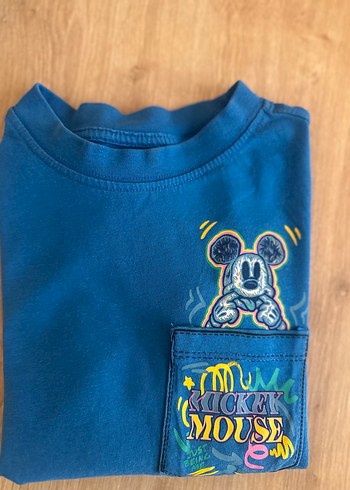 Erkek Çocuk Mavi Batik Desenli Kısa Kollu Tişört - Görsel 3