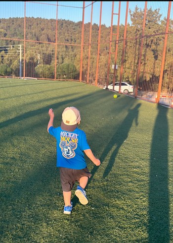 Erkek Çocuk Mavi Batik Desenli Kısa Kollu Tişört - Görsel 2