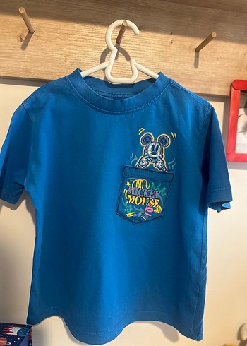 Erkek Çocuk Mavi Batik Desenli Kısa Kollu Tişört - Görsel 4