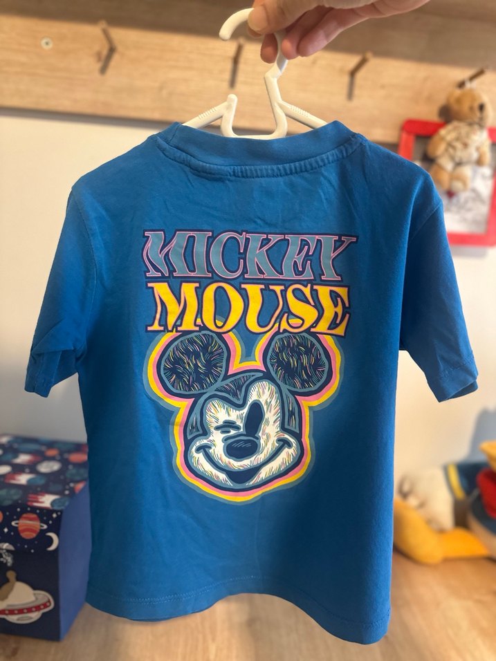 Erkek Çocuk Mavi Batik Desenli Kısa Kollu Tişört - Görsel 5