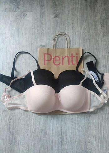 Penti Lotus Sütyen - Pudra & Siyah