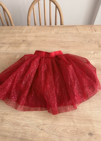 Kız Çocuk Kırmızı Dantel Detaylı Bohem Etek - Görsel 5