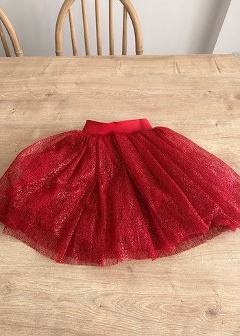 Kız Çocuk Kırmızı Dantel Detaylı Bohem Etek - Görsel 3