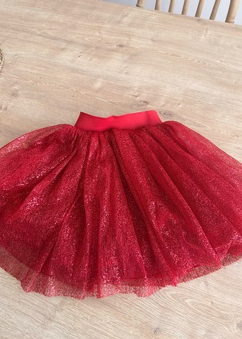 Kız Çocuk Kırmızı Dantel Detaylı Bohem Etek - Görsel 2