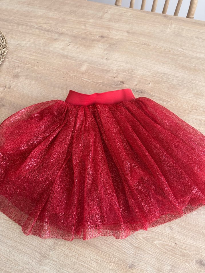 Kız Çocuk Kırmızı Dantel Detaylı Bohem Etek - Görsel 2