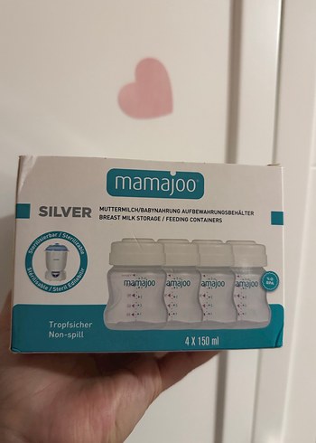 Mamajoo 4x150ml Anne Sütü Saklama Kabı Beyaz-Gri - Görsel 6