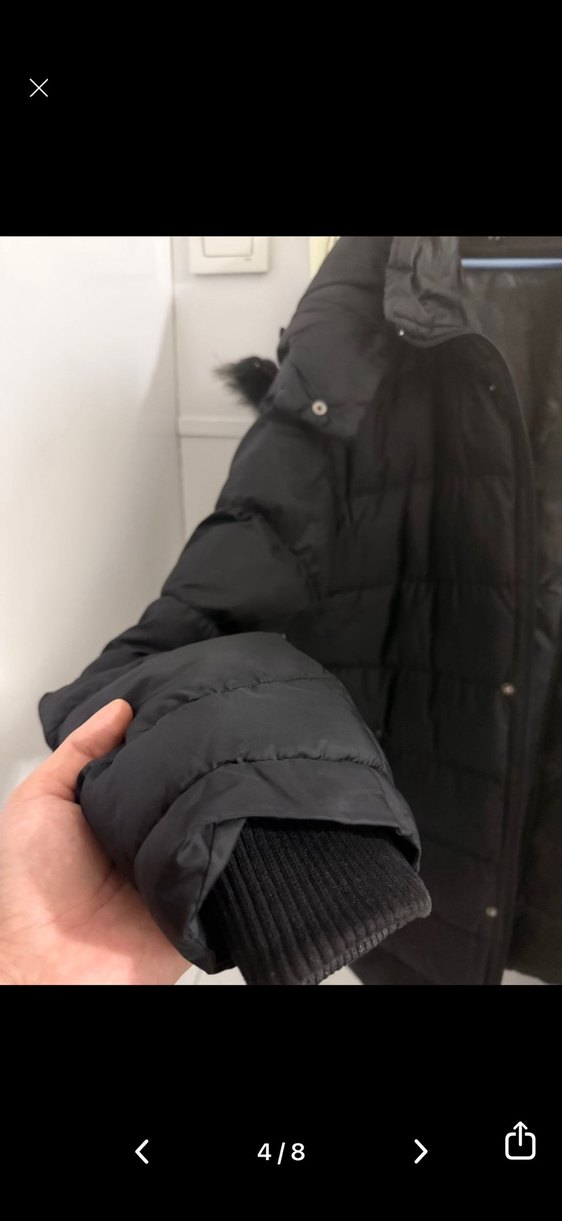 Siyah Kürklü Kadın Kışlık Mont - Görsel 2