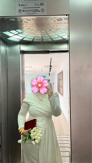 Beyaz tesettür nikah elbisesi