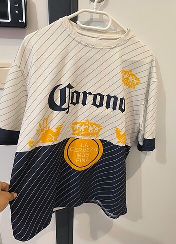 Corona Baskılı Oversize L BEDEN T Shirt 