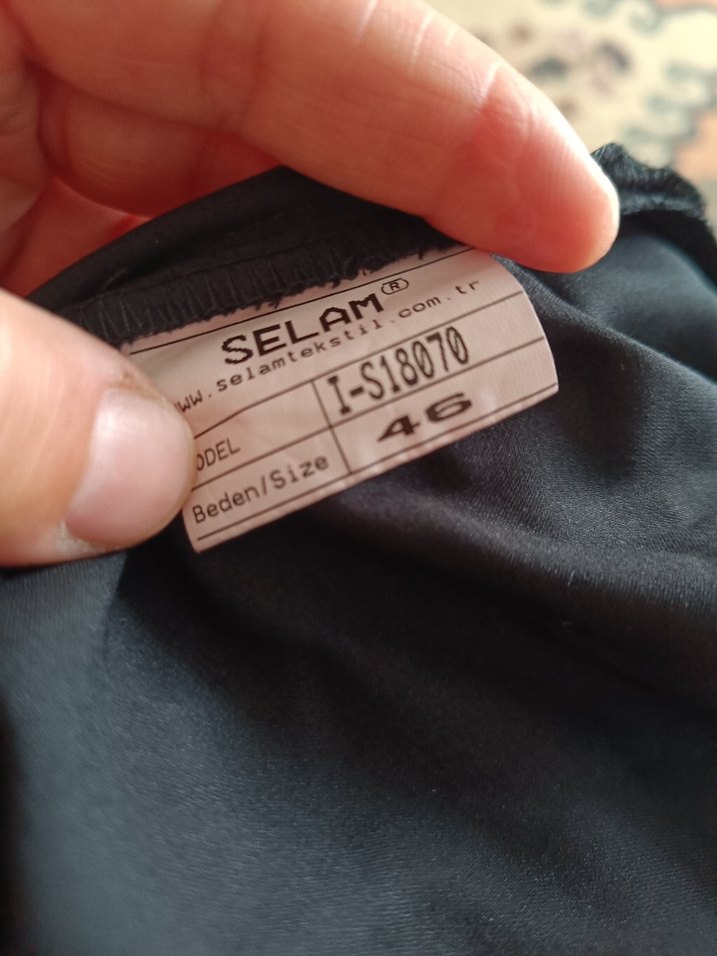 Siyah Uzun Keten Kadın Palto - Görsel 3