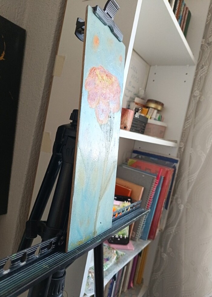 Kadife çiçeği yağlıboya resim tablo  - Görsel 2