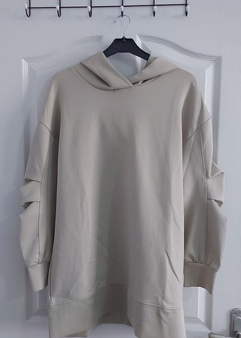 Bej Kapüşonlu Kadın Sweatshirt