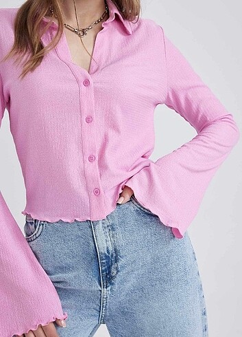 xl Beden pembe Renk Pembe rahat gömlek