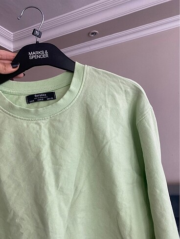 s Beden mint yeşili crop sweat