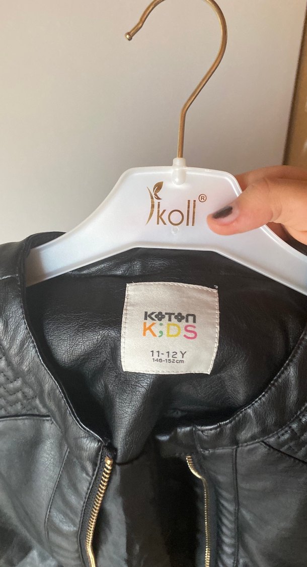 Siyah Fermuarlı Deri Biker Ceket - Görsel 3