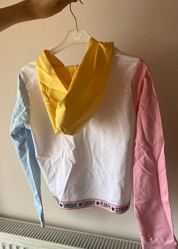 Renkli Baskılı Kız Sweatshirtü Kapüşonlu - Görsel 2