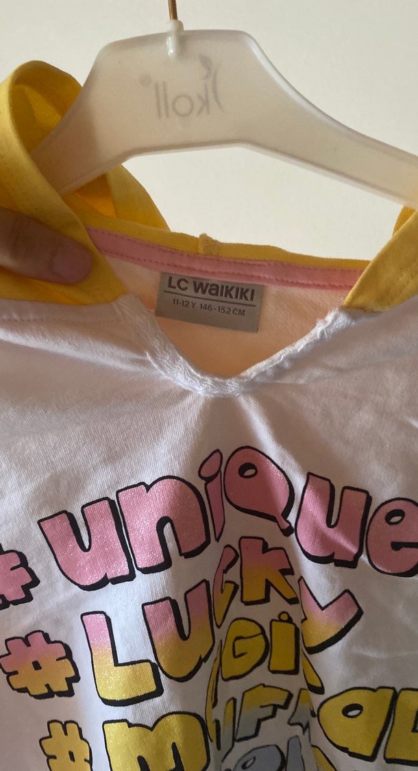 Renkli Baskılı Kız Sweatshirtü Kapüşonlu - Görsel 3