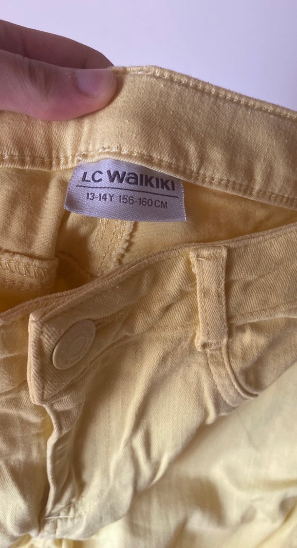 Sarı Kadın Sıkı Kumaş Pantolon - Görsel 3