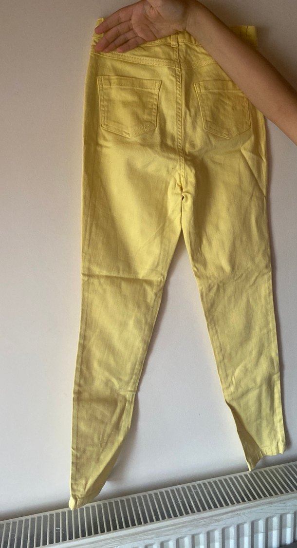 Sarı Kadın Sıkı Kumaş Pantolon - Görsel 2