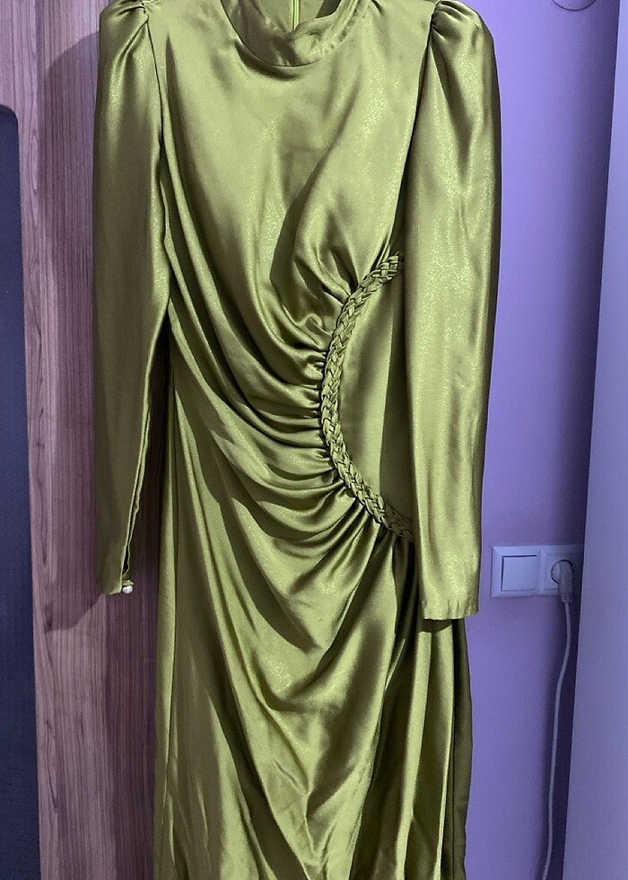 Yeşil tesettür abiye - Görsel 3