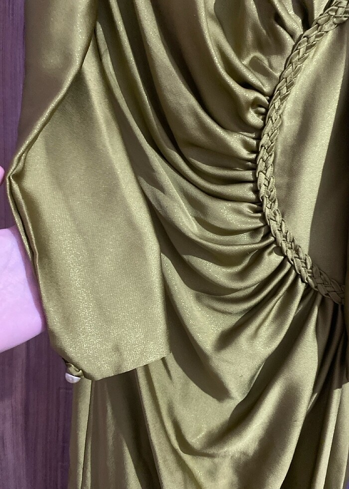 Yeşil tesettür abiye - Görsel 4