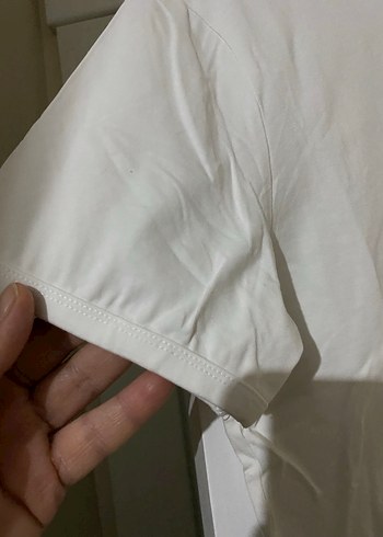 Beyaz Baskılı Kısa Kollu Kadın Tişört - Görsel 4