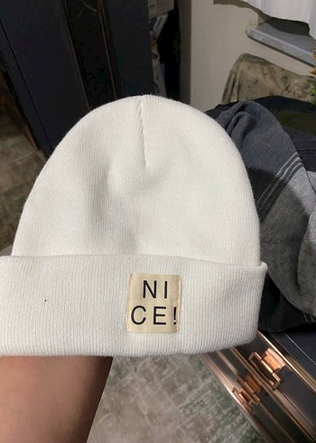 Siyah Örgü Kadın Bere - Sokak Stili ve krem bere şapka - Görsel 3