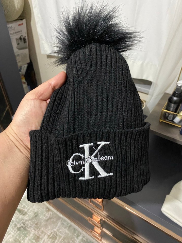 Siyah Örgü Kadın Bere - Sokak Stili ve krem bere şapka - Görsel 2