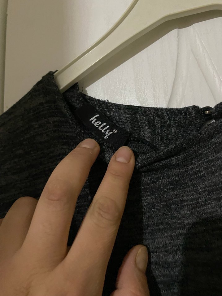 Gri Uzun Kollu Triko Kadın Kazak - Görsel 5