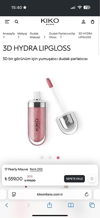 Beden Kiko 3D Hydra Lipgloss 17