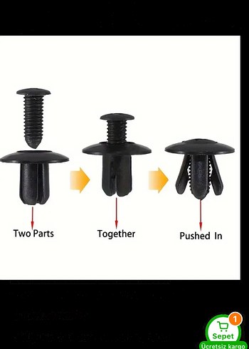 Oto kaporta çamurluk tampom klipsleri - Görsel 2