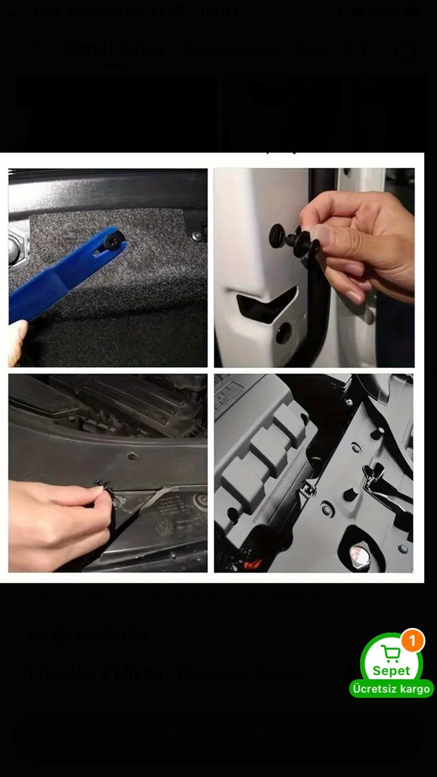 Oto kaporta çamurluk tampom klipsleri - Görsel 5