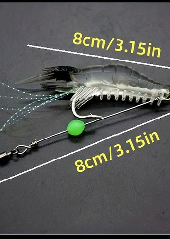 7 adet karanlıkta parlayan silikon karides yem - Görsel 4