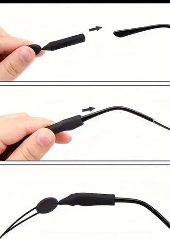 Kadın  Erkek Elastik Gotik Siyah Gözlük Askısı - Görsel 4