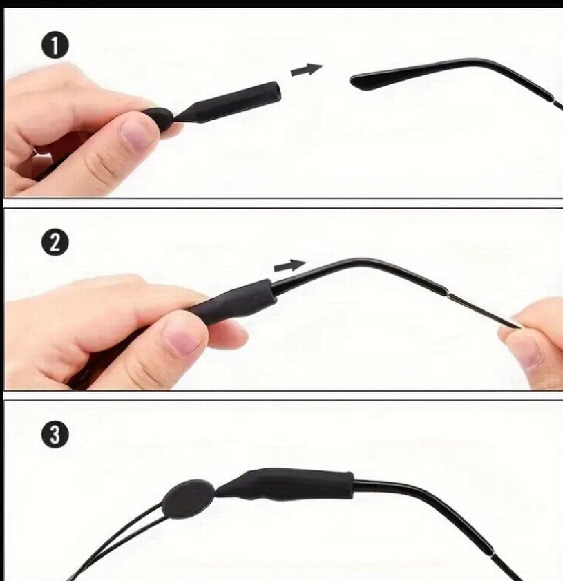 Kadın  Erkek Elastik Gotik Siyah Gözlük Askısı - Görsel 4