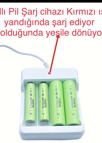 Beyaz NiCd AAA Pil Şarj Cihazı - Görsel 6