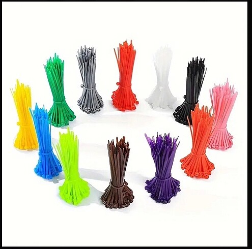 3 Paket (Cırt)Renkli Kablo bağı - Görsel 2