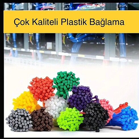 3 Paket (Cırt)Renkli Kablo bağı - Görsel 3