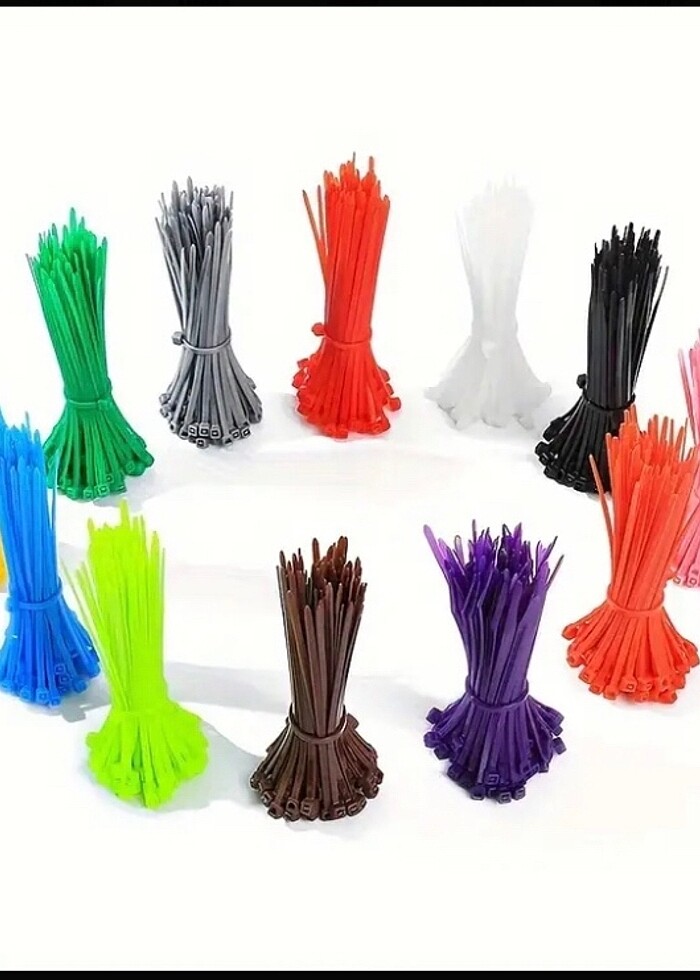 3 Paket (Cırt)Renkli Kablo bağı - Görsel 2